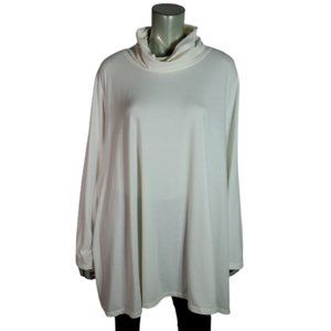Catherines Top Plus Size 3X‎ 26/28W Tunic Turtle Neck Relaxed Fit Stretch Ivory